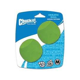Chuckit! 20120 Dog Toy, M, Erratic, Natural Rubber, Green