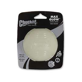 Chuckit! 32315 Dog Toy, XL, Max Glow, Natural Rubber, Glow White