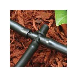 Rain Bird BT25-10PK Drip Irrigation Tee, 1/4 in Connection, Barb, Plastic, Black