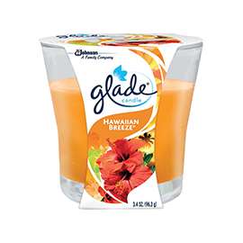 Glade 76956 Air Freshener Candle, 3.4 oz Jar, Hawaiian Breeze, Orange