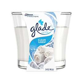 Glade 76958 Air Freshener Candle, 3.4 oz Jar, Clean Linen