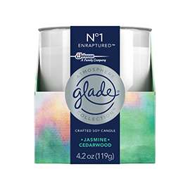 Glade 77226 Air Freshener Candle Beige, 4.2 oz Glass