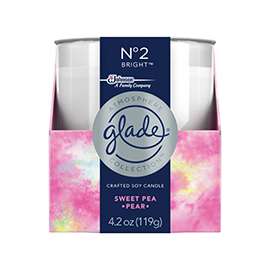 Glade 77233 Air Freshener Candle White, 4.2 oz Glass