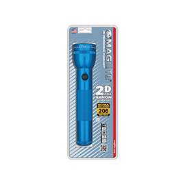 MagLite S2D116 Flashlight, 3 VDC, Incandescent Lamp, Alkaline Battery, Blue