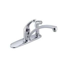 DELTA COLLINS Series 340-DST Kitchen Faucet with Integral Spray, 1.8 gpm, 1-Faucet Handle, Brass, Chrome Plated