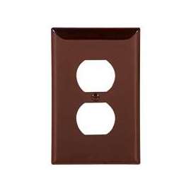 Eaton Wiring Devices 5132B-BOX Receptacle Wallplate, 4-1/2 in L, 2-3/4 in W, 1 -Gang, Nylon, Brown, High-Gloss