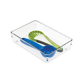 iDESIGN LINUS 52640 Drawer Organizer, Plastic, Clear, 9 in OAL, 2 in OAH, 6 in OAW