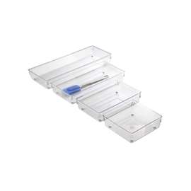 iDESIGN LINUS 52660 Drawer Organizer, Plastic, Clear, 15 in OAL, 2 in OAH, 6 in OAW