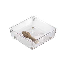 iDESIGN LINUS 52630 Drawer Organizer, 6 in OAL, 6 in OAW, Plastic, Clear