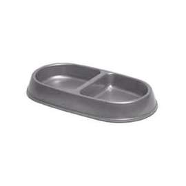 PETMATE 23047 Pet Feeder Dish, S, 7 oz Volume, 2-Compartment, Plastic, Pearl