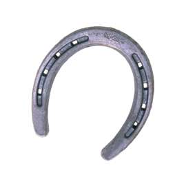 Diamond Farrier DC2B Basic Flat Horseshoe, 5-3/4 in L, 5-1/4 in W, 1/4 in Thick, Steel