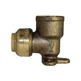 SharkBite U334LFA Tube to Pipe Elbow, 1/2 in, 90 deg Angle, Brass, 200 psi Pressure