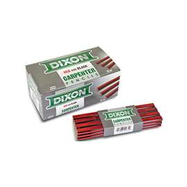 DIXON TICONDEROGA 19971 Carpenter Pencil, 7 in L, Wood Barrel, Black/Red Barrel