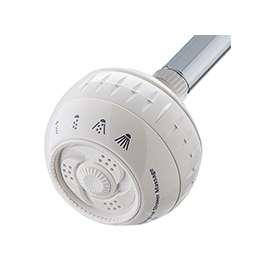 Waterpik SM-421E Massage Shower Head, Round, 2 gpm, 1/2 in Connection, NPT, 4-Spray Function, Plastic, Matte, 4 in L