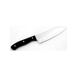 CHEF CRAFT SELECT Series 21671 Santoku Knife, 6-1/2 in L Blade, Stainless Steel Blade, POM Handle, Black Handle
