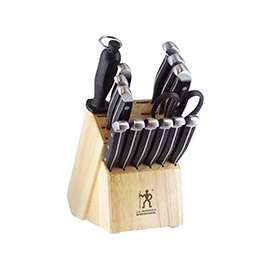 Henckels International Statement Series 13550-005 Knife Block Set, 15-Piece, Stainless Steel, Black, Satin