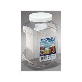 Arrow Plastic 739 Stackable Container, 128 oz Capacity, Clear, 5-1/2 in L, 6 in W, 9-1/2 in H