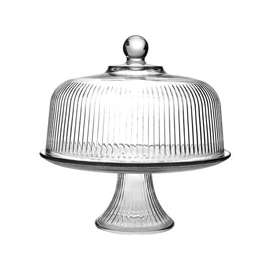 Oneida Monaco 86031L13 Cake Set with Lid, Glass, Clear