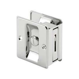 Prime-Line N 6773 Pocket Door Lock and Pull, Solid Brass, Chrome
