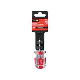 TASK T50444C Screwdriver, #2 Drive, Robertson Drive, 1-1/2 in L Shank, Cellulose Acetate Handle, Hard Grip Handle