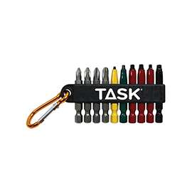TASK T67918 Carabiner Clip Set, 10-Piece, Steel