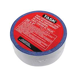 TASK QSR T74518 Dust Containment Tape, Double-Sided, 50 ft L, 2 in W, Poly, Clear