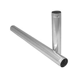 Imperial GV1812 Duct Pipe, 8 in Dia, 12 in L, 26 Gauge, Galvanized Steel, Galvanized