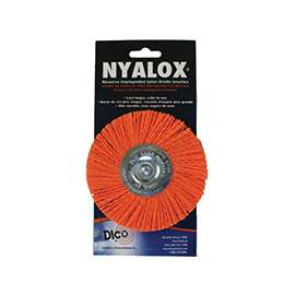 Dico 541-778-4 Mounted Wheel Brush, 4 in Dia, 1/4 in Arbor/Shank, Nylon Bristle