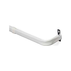Kenney KN512 Curtain Rod, 1 in Dia, 48 to 86 in L, Steel, White
