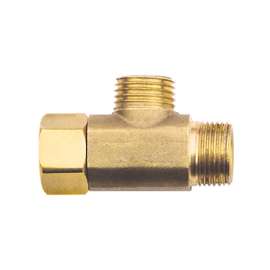 Plumb Pak PP2038LF Tee Adapter, 3/8 in, Female x Tube x Tube, Brass, Rough Brass