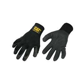 Cat CAT017400L Protective Gloves, L, Knit Wrist Cuff, Cotton/Polyester Glove, Black