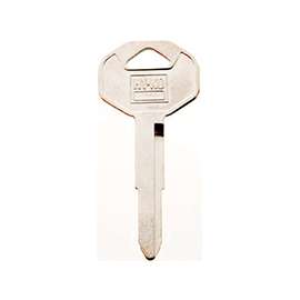 HY-KO 11010DC3 Key Blank, Brass, Nickel, For: Chrysler, Dodge, Eagle, Jeep, Plymouth Vehicles