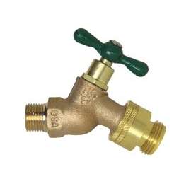 arrowhead 351BFPLF Hose Bibb, 1/2 x 3/4 in Connection, MIP x Hose, 8 to 9 gpm, 125 psi Pressure, Brass Body, Rough