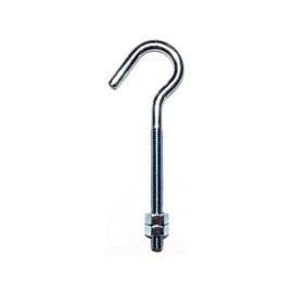 ProSource LR325 Hook Bolt, 7.8 mm Thread, 2-7/8 in L Thread, 5 in L, Steel, Zinc