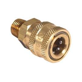 Mi-T-M AW-0017-0028 Adapter, 1/4 x 1/4 in Connection, Quick Connect Socket x MNPT, Brass