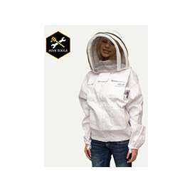 HARVEST LANE HONEY CLOTHSJXL-102 Beekeeper Jacket with Hood, XL, Zipper Closure, Polycotton, White