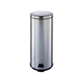 Simple Spaces LYP30F3-3L Trash Can, 7.93 gal Capacity, Plastic/Stainless Steel/Steel, Silver, Flat Lid Closure