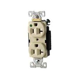 Eaton Wiring Devices AH8300V Duplex Receptacle, 2 -Pole, 20 A, 125 V, Back, Side Wiring, NEMA: 5-20R, Ivory