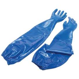 Nitri-Knit Supported Nitrile Gloves, Elastic Cuff, Interlock Lined,Size 10, Blue