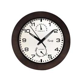 Equity 29005 Clock, Round, Dark Brown Frame, Plastic Clock Face, Analog