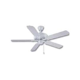 Boston Harbor Ceiling Fan, 5-Blade, White Housing, White Blade, 52 in Sweep, ABS Blade, 3-Speed