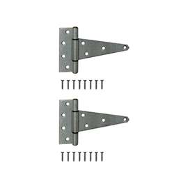 ProSource HTH-G06-C2PS T-Hinge, Galvanized Steel, Galvanized Brass Pin, Fixed Pin, 180 deg Range of Motion, 96 (Pair) lb
