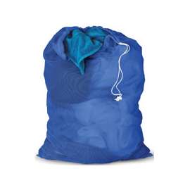 Honey-Can-Do LBG-01161 Mesh Laundry Bag, Drawstring Closure, Fabric, Blue