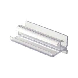 Prime-Line M 6144 Shower Door Bottom Guide, Frameless, Vinyl, Clear, For: Frameless Glass Shower Doors