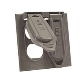 HUBBELL 5148-0 Cover, 1-13/32 in Dia, 4-17/32 in L, 4-17/32 in W, Aluminum, Gray, Powder-Coated