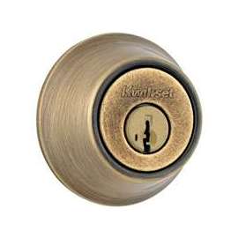 Kwikset 660 5 RCAL RCS Deadbolt, Different, Smartkey Key, Steel, Antique Brass, 2-3/8 to 2-3/4 in Backset