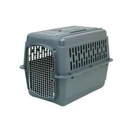 Aspenpet Pet Porter 21182 Pet Carrier, 32 in W, 22-1/2 in D, 24 in H, Plastic, Black/Dark Gray, Chrome