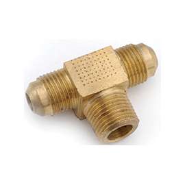 Anderson Metals 754045-0808 Tee, 1/2 in, Flare x Flare x MPT, Brass