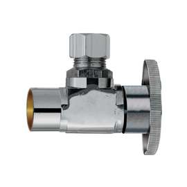 Plumb Pak PP60-1PCLF Shut-Off Valve, 1/2 x 1/2 in Sweat x Compression, Brass, Chrome