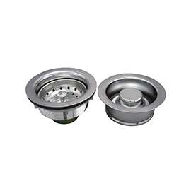 Keeney K5475 Basket Strainer Assembly with Fixed Post, 4-1/2 in Dia, Stainless Steel, Polished Chrome